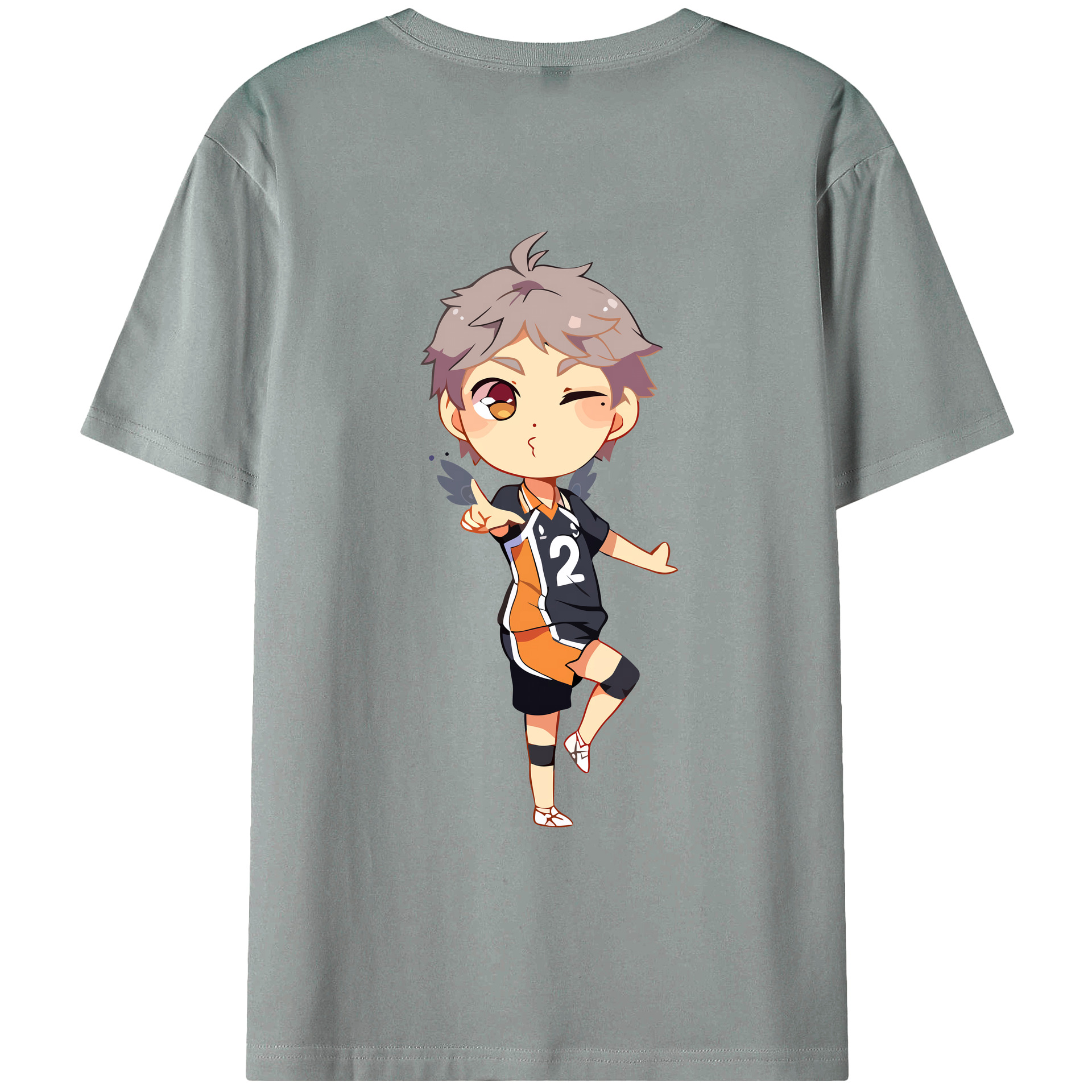 （画像用） ハイキュー!! Haikyu!! 綿100％ メンズ半袖Tシャツ（バックプリント） 通気性